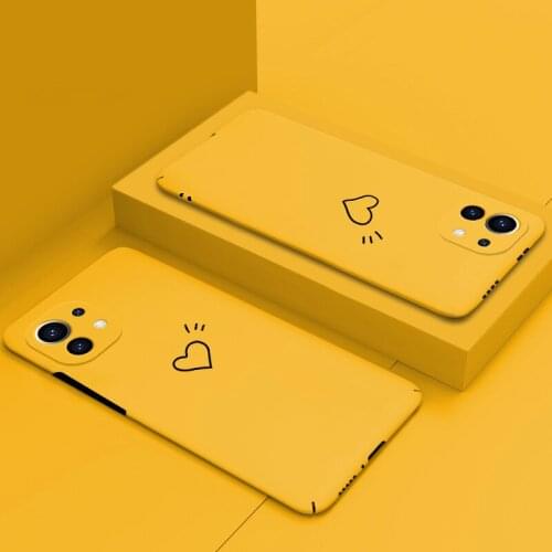 Hard Plastic For Xiaomi Mi 11 Pro Matte Case Various For Xiaomi Mi Note 10 Ultra 10T Poco X2 F2 Mi10 T Slim Back Cover Heart