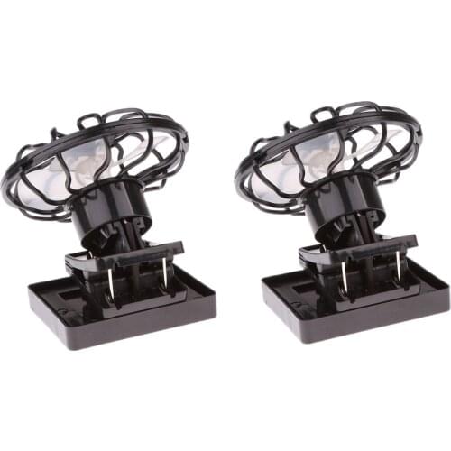 2Pcs ABS Plastic Sun Power Fan Solar Cell Fan Mini Portable Travel Black