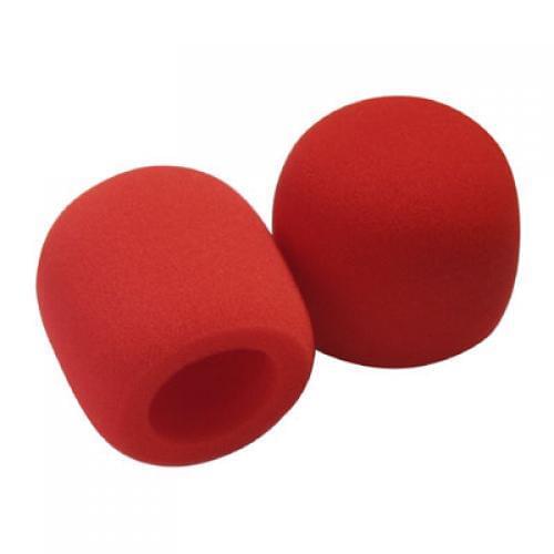 2pcs Microphone Protective Foam Cover Mic Windshield Windscreens Red