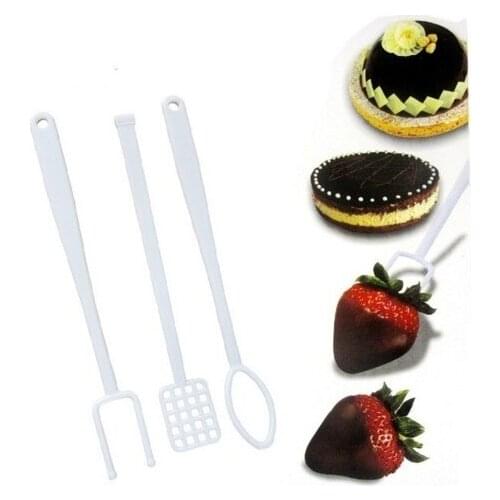 3pcs/set High Quality Food Grade Plastic Dipping Fork Cream Chocolate Mold for Kitchen Baking Decoration and Tool