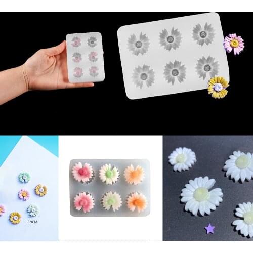 3D Handmade Floral Resin Mold Rose Flower Daisy Flower Pendant Silicone Mold Resin Casting Mold Jewelry Making Art Crafts