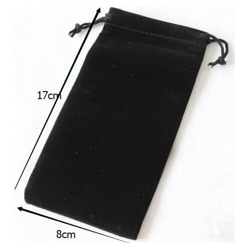 50pcs/Lot Wholesale 8x17cm Narrow Size Drawstring Velvet Bags For Jewelry Pouch Gift Packaging Can Custom-made Printing Logo