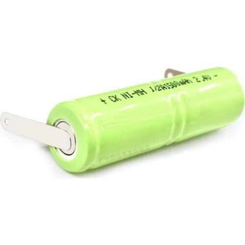 1500mah 2.4V 1/2A ni-mh rechargeable battery pack 1/2 A nimh cell with welding tabs for electric shaver razor toothbrush