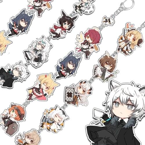 Anime Game Arknights SilverAsh Chen Ifrit Texas Acrylic Keychain Cosplay Cartoon Gifts School Bag Itabag Pendant Keyrings Xmas
