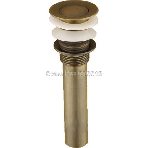 Antique Brass Pop Up Bathroom Sink Basin Waste / Drain Without Overflow Wsd011