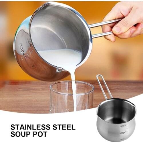 Non-Stick Pan Milk Chocolate Pot Stainless Steel Frothing Coffee Pitcher Pull Flower Cup Melted Chocolate Heating Pan Jug