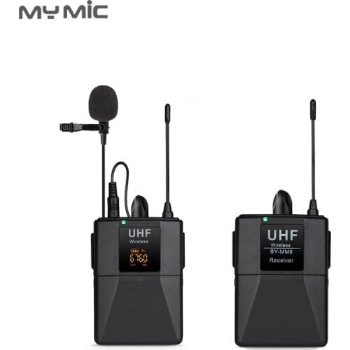 MY MIC WLJ01 UHF Wireless Lavalier Microphone Clip Lapel with 20 Channel 50m Rang Outdoor Recording For Camera Smartphone Laptod
