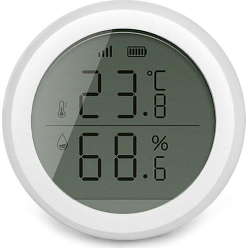 Wireless Wifi Smart Temperature Humidity Sensor Meter LED Screen Display Works With Zigbee Hub White