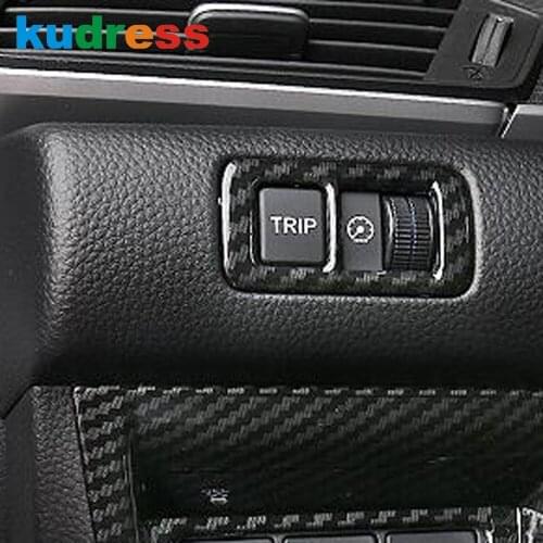 For Honda Accord 2018 2019 2020 Carbon Fiber Interior Instrument Switch Panel Cover Trim Decoration Frame Trims Car Accessories