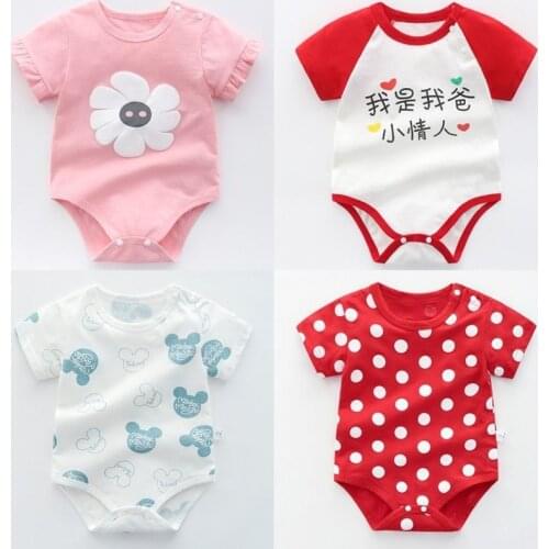 Newborn Baby Summer Rompers Cotton Infant Jump suit Short Sleeve Baby Jumpsuit Cartoon Ropa Bebe New Born Baby Boy Girl Clothes