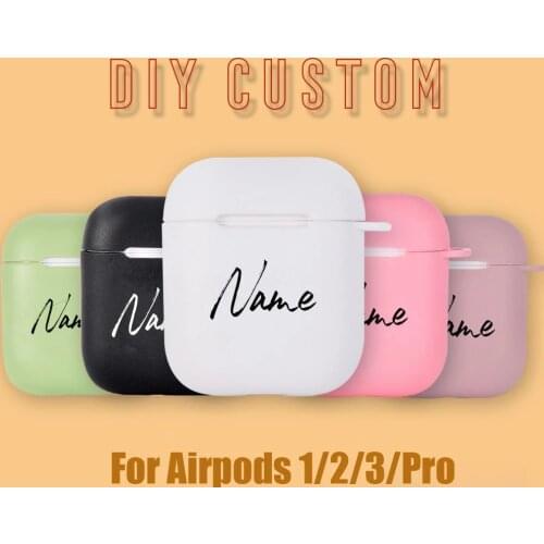 Custom name/logo/image Soft Silicone Case for Air Pods Case for Bluetooth Wireless Airpod Cover DIY Customized Photo Letters Hot