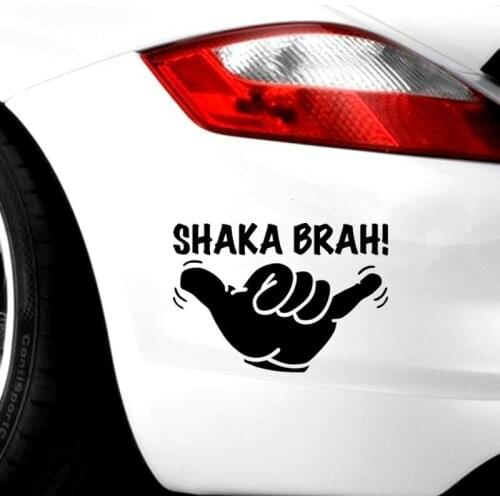 Shaka Brah Mano Hawaii Surf Sticker window Decals and Motorcycle toy Styling 14x10cm