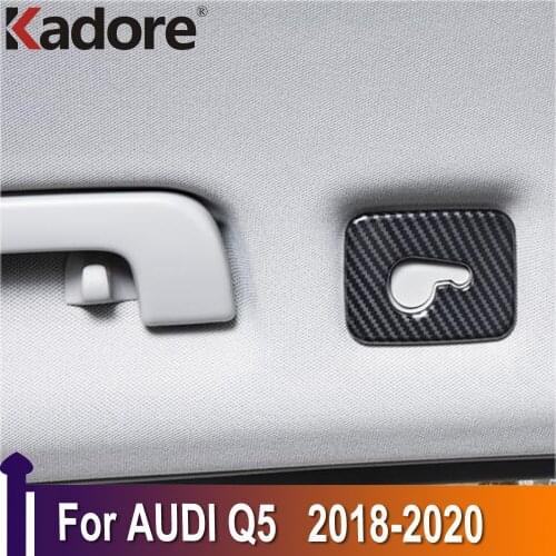 For Audi Q5 2018 2019 2020 Carbon Fiber Color Rear Reading Light Covers Stickers Trim Decoration Roof Interior Auto Accessories