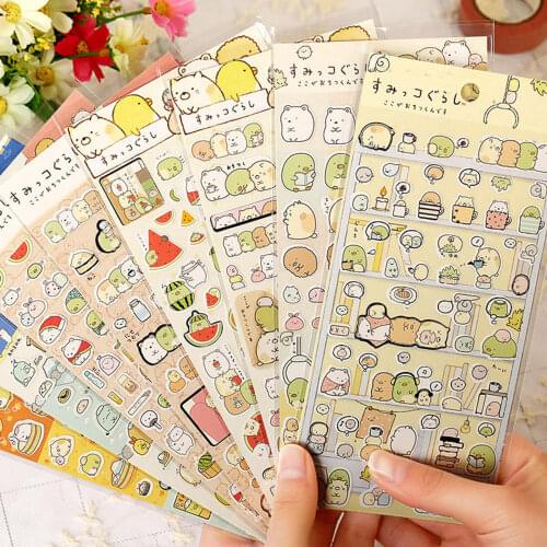NEW 1 Sheet Kawaii Scrapbooking Corner Creature Planner Stickers Label Diary Decoration Stationary School Supplies Gifts For Kid