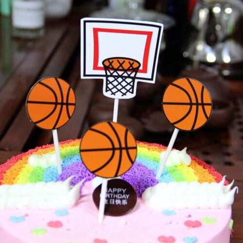 New Baby Shower Sport Theme Party Cake Topper Football Basketball Birthday Cake Toppers for Birthday Sport Party Cake Decoration