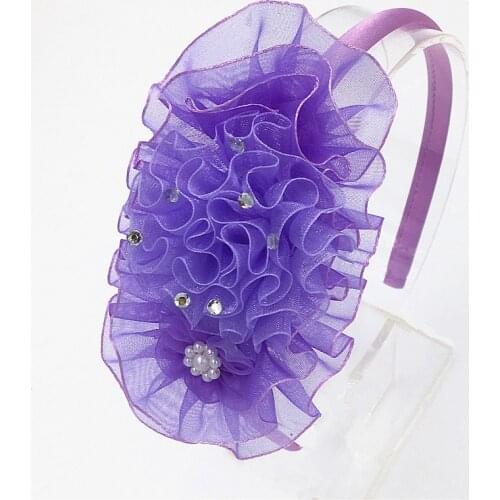 Cute Hairbands Hair Hoop Big Flowers Lace chiffon flowers pearl flower hair band Girls Headband Headhoop Hair Accessories