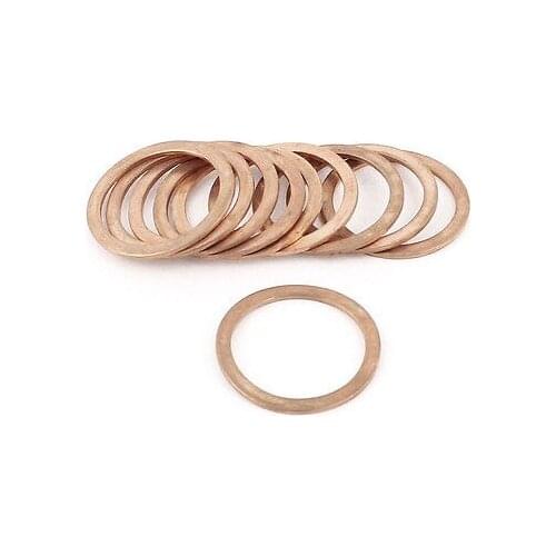 10Pcs 28mm Inner Diameter 1.5mm Thickness Flat Copper Washer Seal Ring
