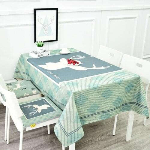 Nordic deer plus thick cotton and linen restaurant table cloth rectangular coffee table cloth
