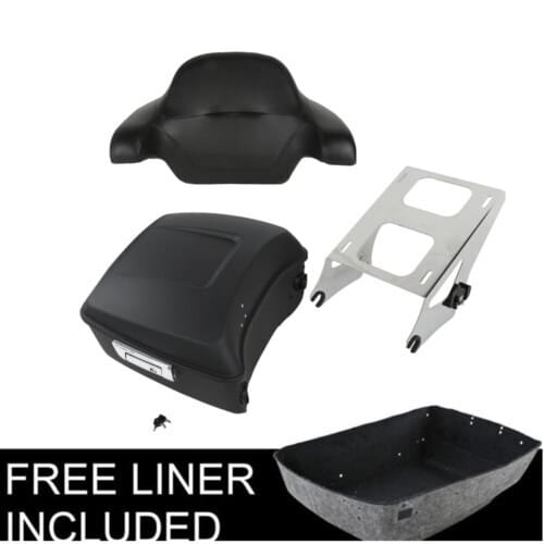 Motorcycle 13.7" King Trunk Pad Two Up Mount Rack For Harley Tour Pack Touring Road Glide Road King Street Glide 2014-2020