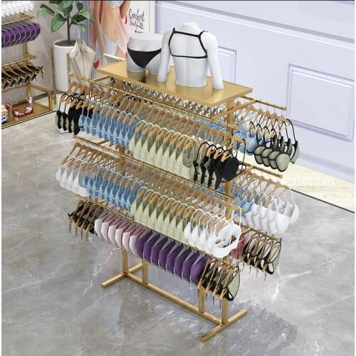 Underwear shop shelf metal underwear display shelf simple floor display shelf bra oval double-sided shelf
