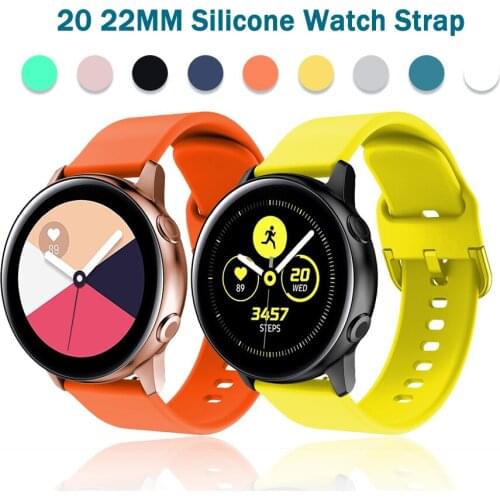22mm/20mm watch Strap for Samsung gear s3 frontier silicone smartwatch bracelet Galaxy watch 3/46mm/42mm/Active 2 44mm 40mm band