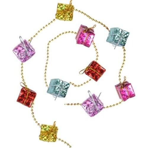 Christmas Gift Package Chain Garland Ornament 100 cm christmas decorations рождественские украшения