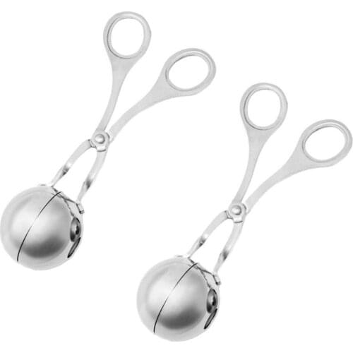 Stainless Steel Meat Baller, Professional Cookie Dough Meatball Sphere Mold Ball Maker for Cake Premium Kitchen Tool 2-Pack