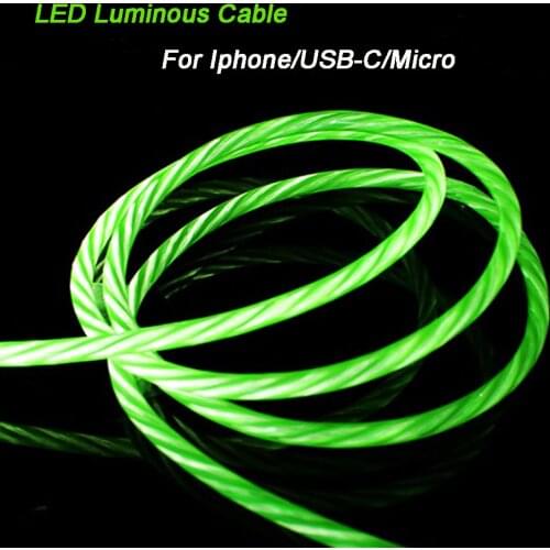 Led Glow Usb Charging Cable Android Charger Cord Type C Cabel Micro usb For Samsung J3 J5 J7 A8 A5 A7 A9 2017 2018 2016 S5 S6 S7