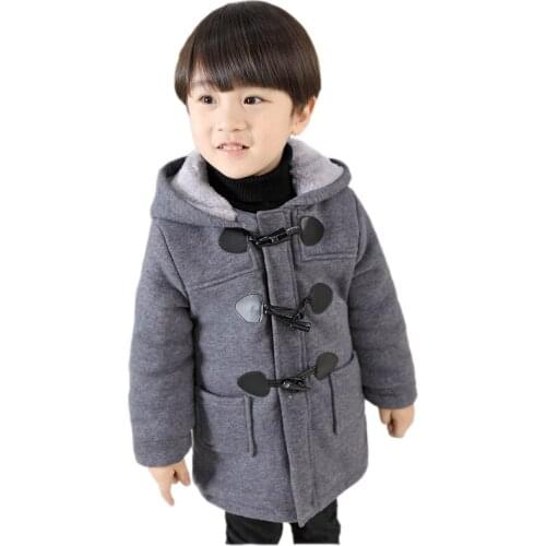 Toddler kids thicken coat solid lambskin hooded warm overcoat for 1-6years child boys girls Winter coat clothes outerwear