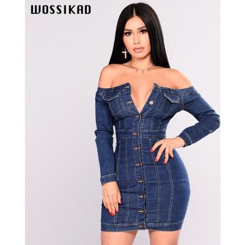 WOSSIKAD Fashion Denim Dresses
