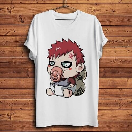 Funny cute baby style Gaara anime t shirt men new white casual tshirt unisex short sleeve streetwear Naruto manga tee