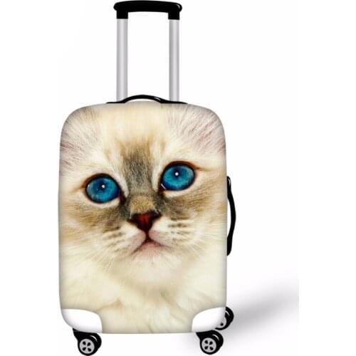 3D Cute Animals Printed Protective Covers for Suitcases Kawaii Cat Luggage Trolley Cover Elastic Baggage Cover