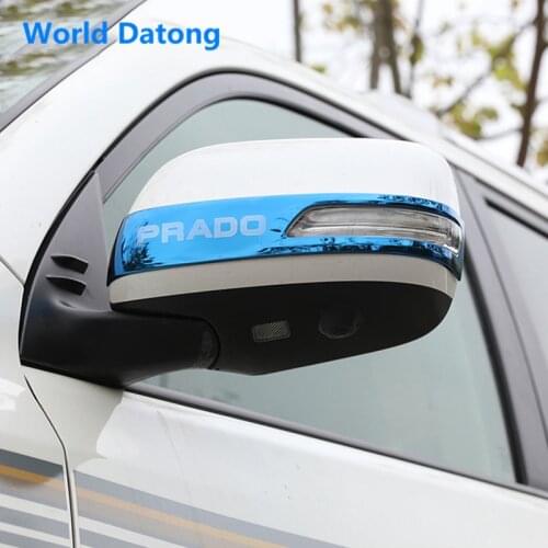 Rearview Mirror Stainless Steel Cover Trim Car Rear View Mirrors Strip 2pcs for Toyota Land Cruiser Prado 150 2010~2019