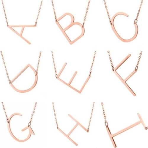 POTCET Korea 2021 Fashion Trend Temperament Womens English Alphabet Necklace Pendant Geometric Trend Retro Jewelry Free Shipping