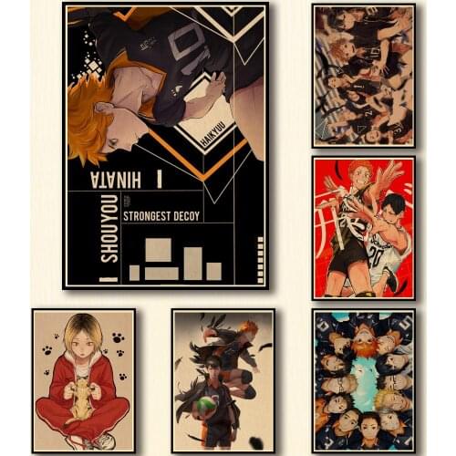 27 Designs Anime Haikyuu!! Kraftpaper Poster Cartoon Abstract Art Painting Funny Wall Sticker for Coffee House Bar 2