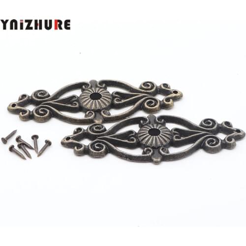 63*24mm 2Pcs Zinc Alloy Wooden Box Coner,Wine Box Protector,Embellishment Findings Flower Corners Antique Bronze Hollow Flowers