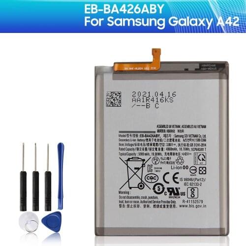 Original Phone Battery EB-BA426ABY for Samsung Galaxy A42 Genuine Replacement Battery 5000mAh + Free Tools