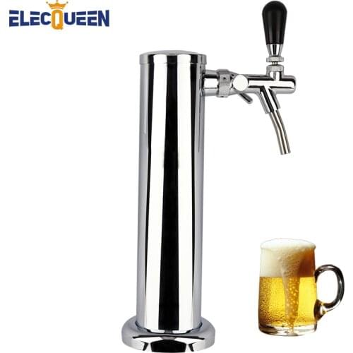 Single Faucet Draft Beer Dispensing Tower Stainless Steel Body & 1 pc Beer Tap , 3-Inch Diameter Draft Beer Tap Column Tower