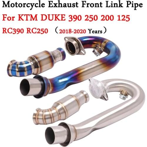 Motorcycle Exhaust Escape Modified Titanium Alloy Middle Link Pipe Slip On For KTM DUKE 390 250 200 125 RC390 RC250 2018-2020
