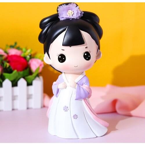 Creative Chinese Ancient Style Girl Decoration Coin Bank Hanfu Girl Piggy Bank