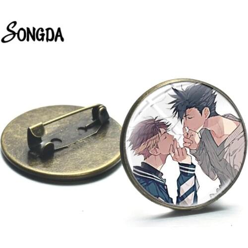 Manga Anime Cosplay Haikyuu!! Brooch Badges Hinata Shoyo Kageyama Tobio Lapel Pins Gift for Friends Clothes Backpack Icon Badges