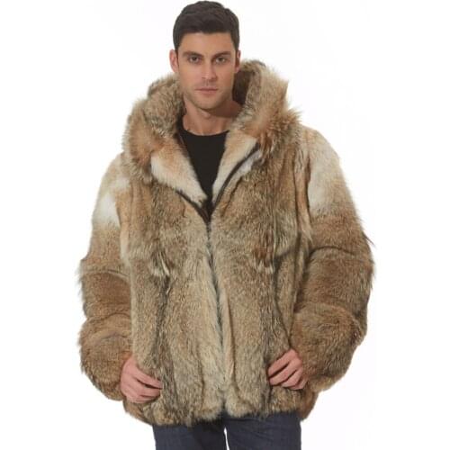 Fur Coat Natural Fur Jacket Mens Winter Coyote Coats Bomber Jacket 2021 Warm Fashion Overcoat Plus Size Available