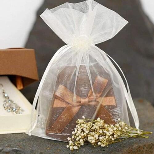 50pcs Colorful Tulle Organza Bags Candy Jewelry Packaging Gift Wedding Christmas Birthday Party Storage Drawstring Pouches