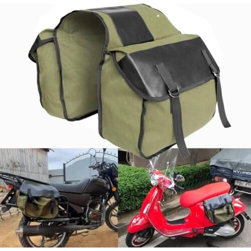 Motorcycle Saddlebag Luggage Bags Waterproof Canvas Stroage BagFor Honda shadow For Suzuki dr 650