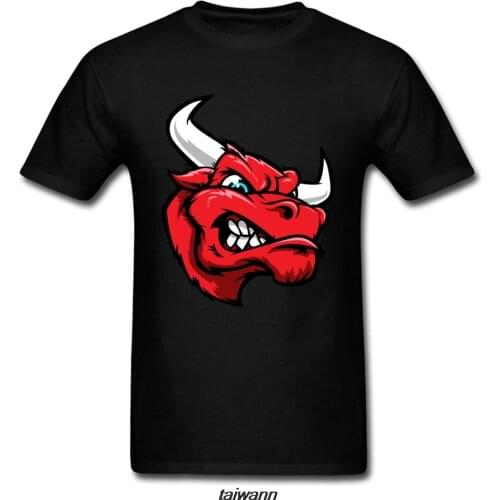 Pit Bull T Shirt Angry Red Rhinoceros Mens Short Sleeve Round Collar Slim Tee-Shirt High Quality Breathable Cotton Clothes