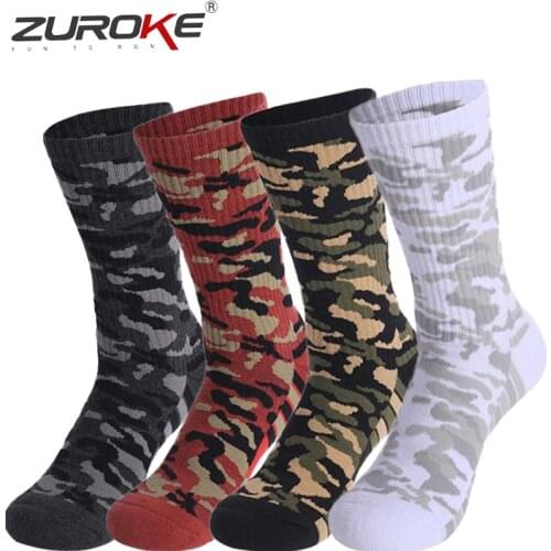 Men High Quality Thickened towel basketball socks sweat-absorbent and wear-resistant camouflage breathable sports socks