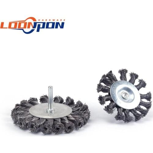 75/100mm Twisted Wire Wheel Brush Set with Shank 6mm for Metal Polishing Cleaning Removing Paint Rust Corrosiont