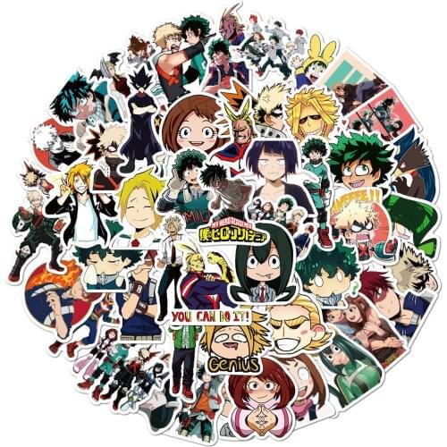 10/50pcs My Hero Academia Stickers Laptop Skateboard Izuku Midoriya Might Boku No Hero Academia Anime Character Sticker
