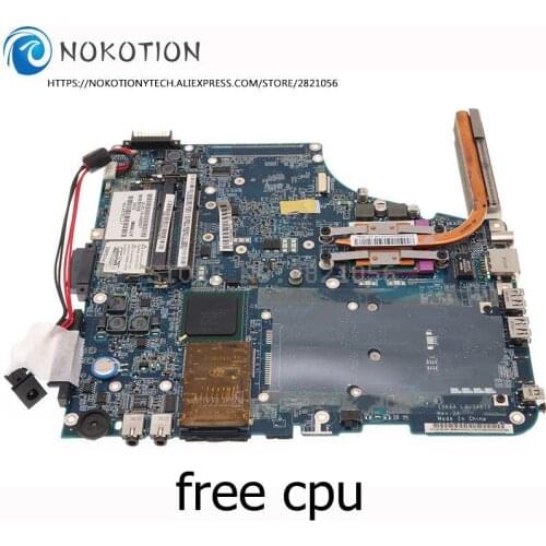 NOKOTION Laptop Motherboard For TOSHIBA Satellite A200 A205 K000055770 K000055760 ISKAA LA-3481P 965GM DDR2 free cpu+heatsink
