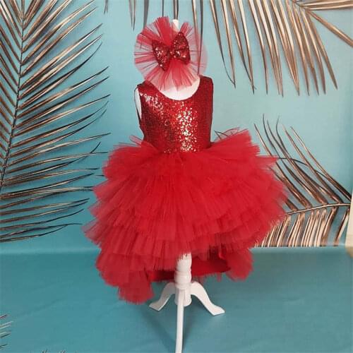 Baby Girls Dresses For Party First Birthday Dresses Party Prom Princess Gown Pageant Dresses with Bow